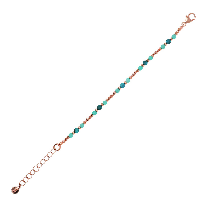 Bracelet avec petites perles et pierres naturelles facettées
