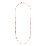 Long Necklace with Intertwined Links and Multicolor Freshwater Baroque Pearls Ø 9/11 mm