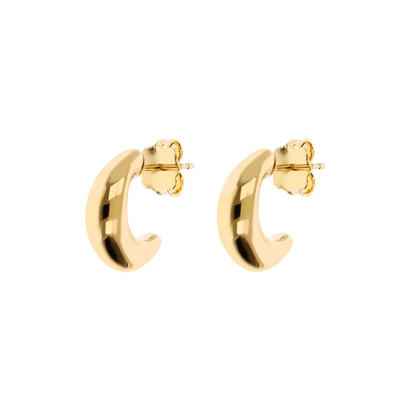 Halbmondförmige Ohrringe mit goldenem Tropfenschliff