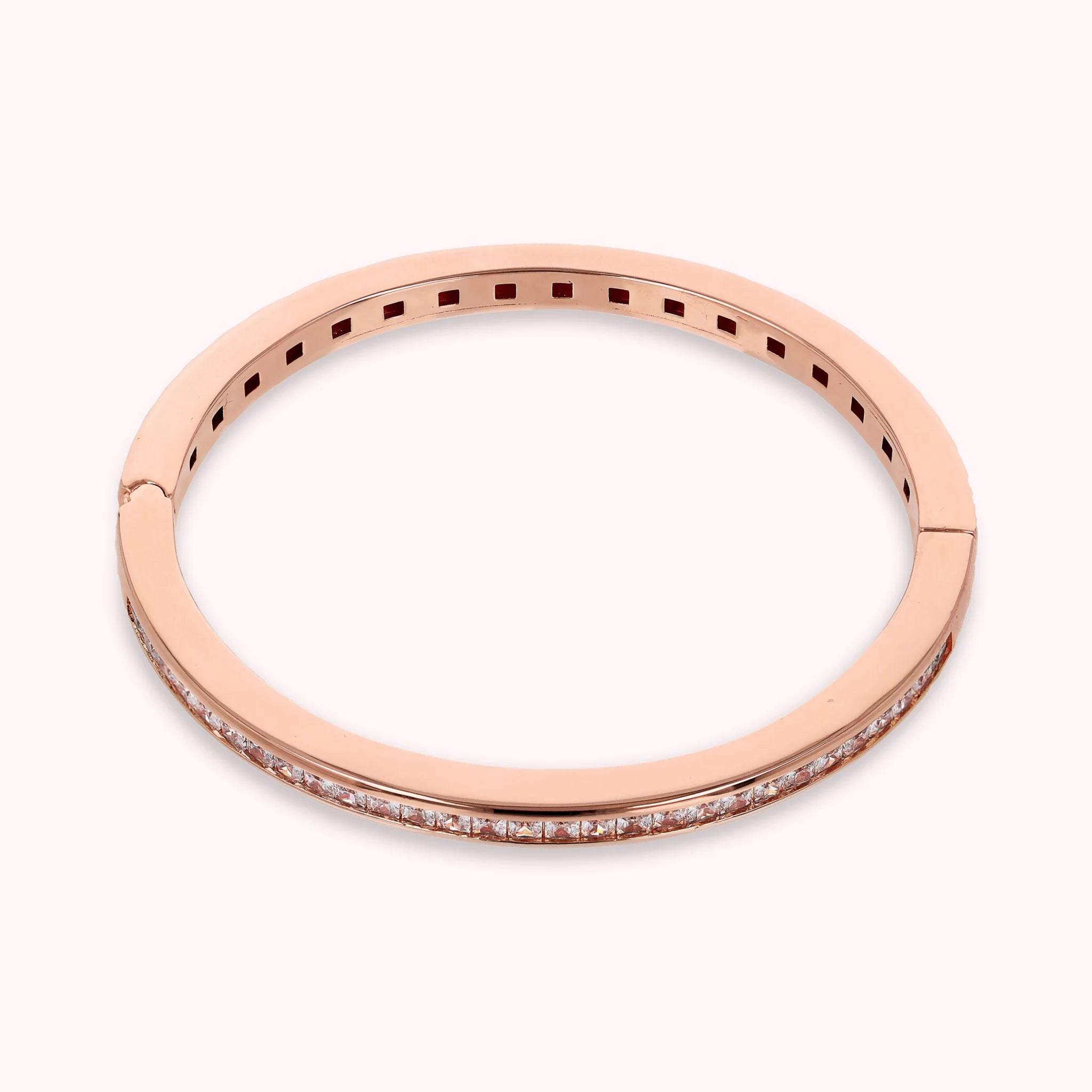 Rigid Bracelet with Square Princess Cut Cubic Zirconia  