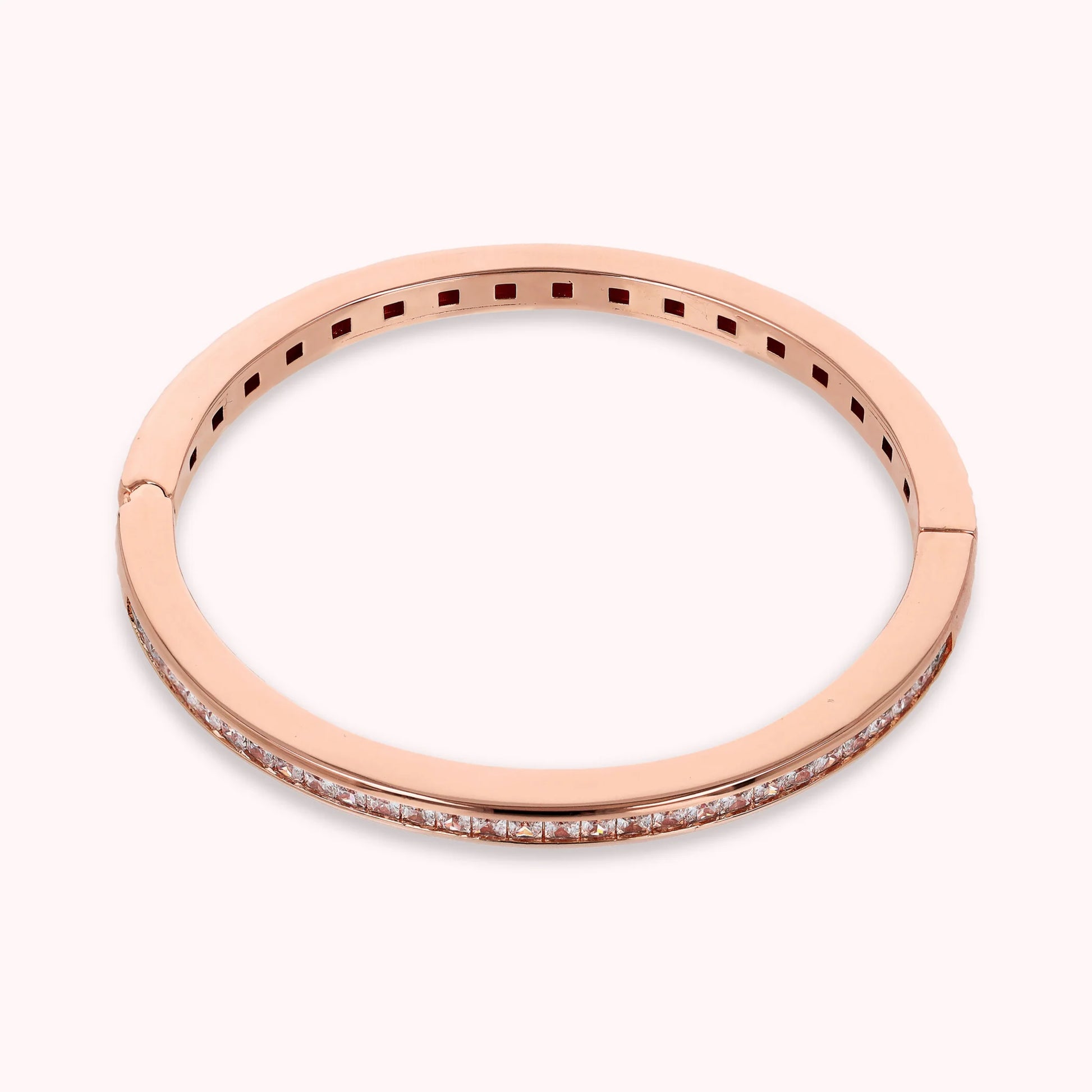 Rigid Bracelet with Square Princess Cut Cubic Zirconia  