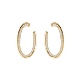Goldene ovale Ohrringe mit Zirkonia