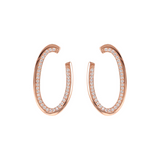 Boucles d'oreilles pendantes ovales avec zircone cubique