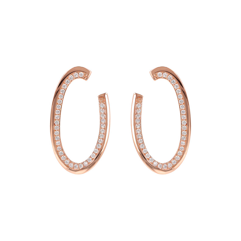 Boucles d'oreilles pendantes ovales avec zircone cubique