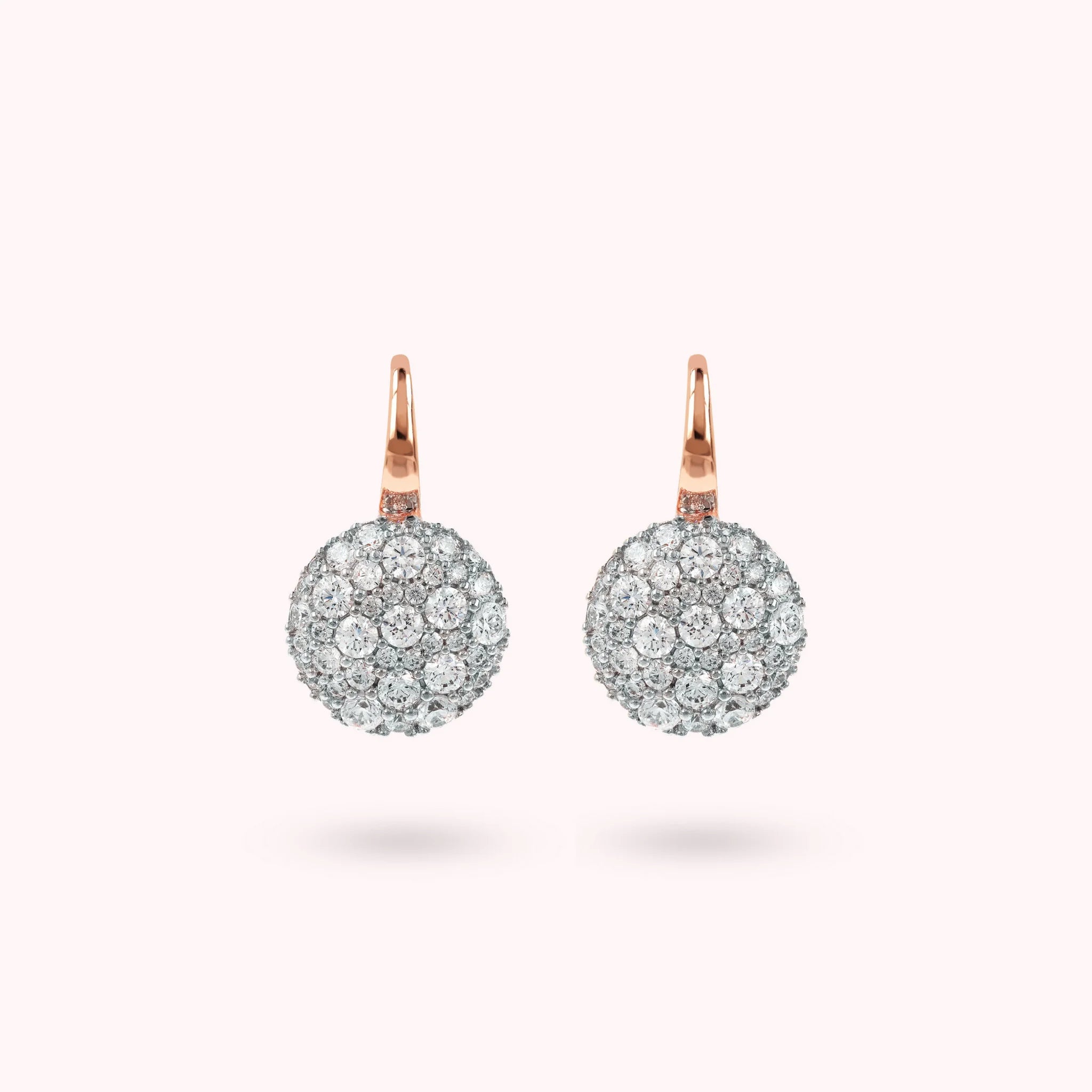 Dangle Earrings with Round Cubic Zirconia Pavé