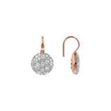 Dangle Earrings with Round Pavé in Cubic Zirconia