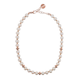 Choker Necklace with Etoile Rondelle and Circled White Freshwater Pearls Ø 8.5/9.5 mm