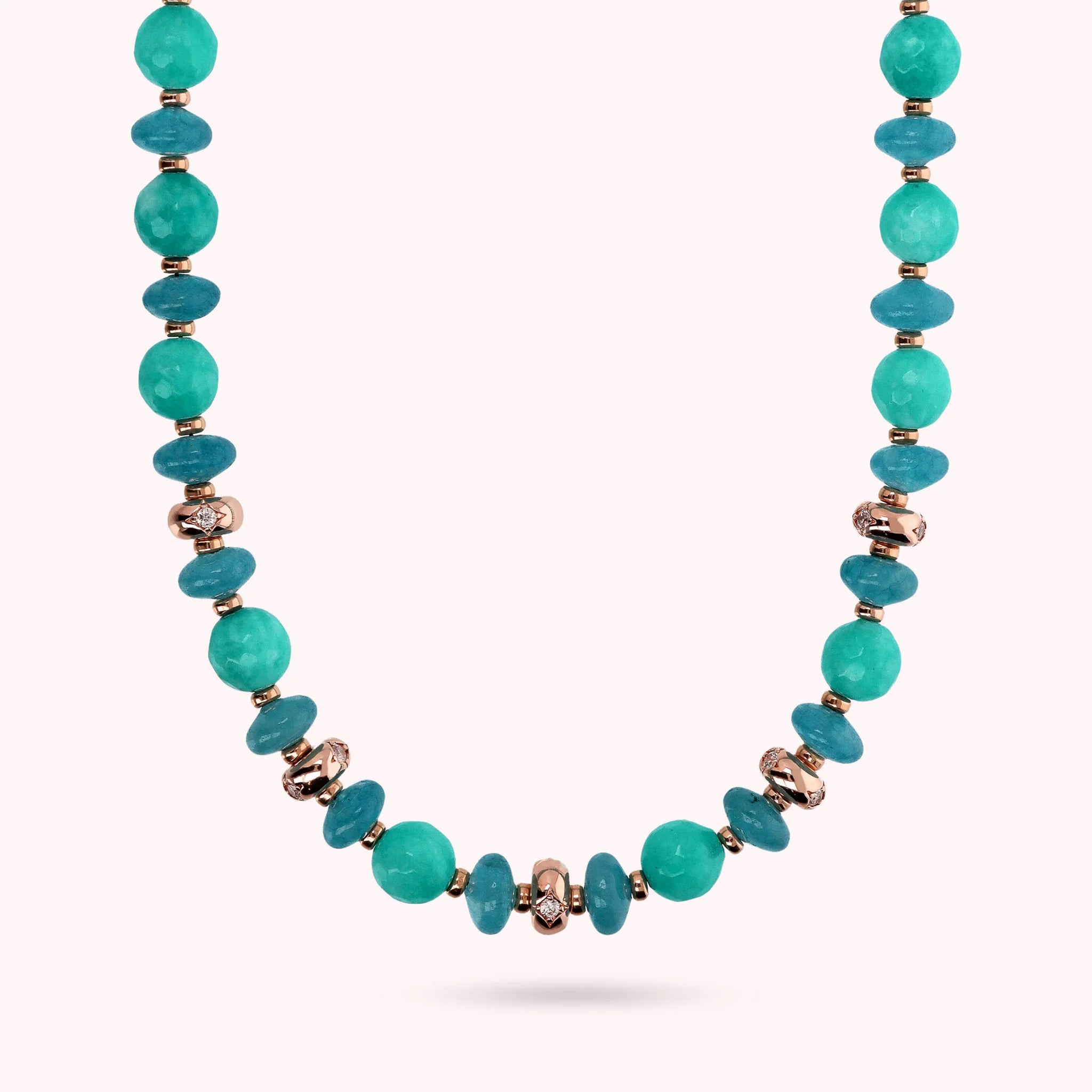 Collier ras-du-cou avec rondelles Étoile et pierres naturelles
