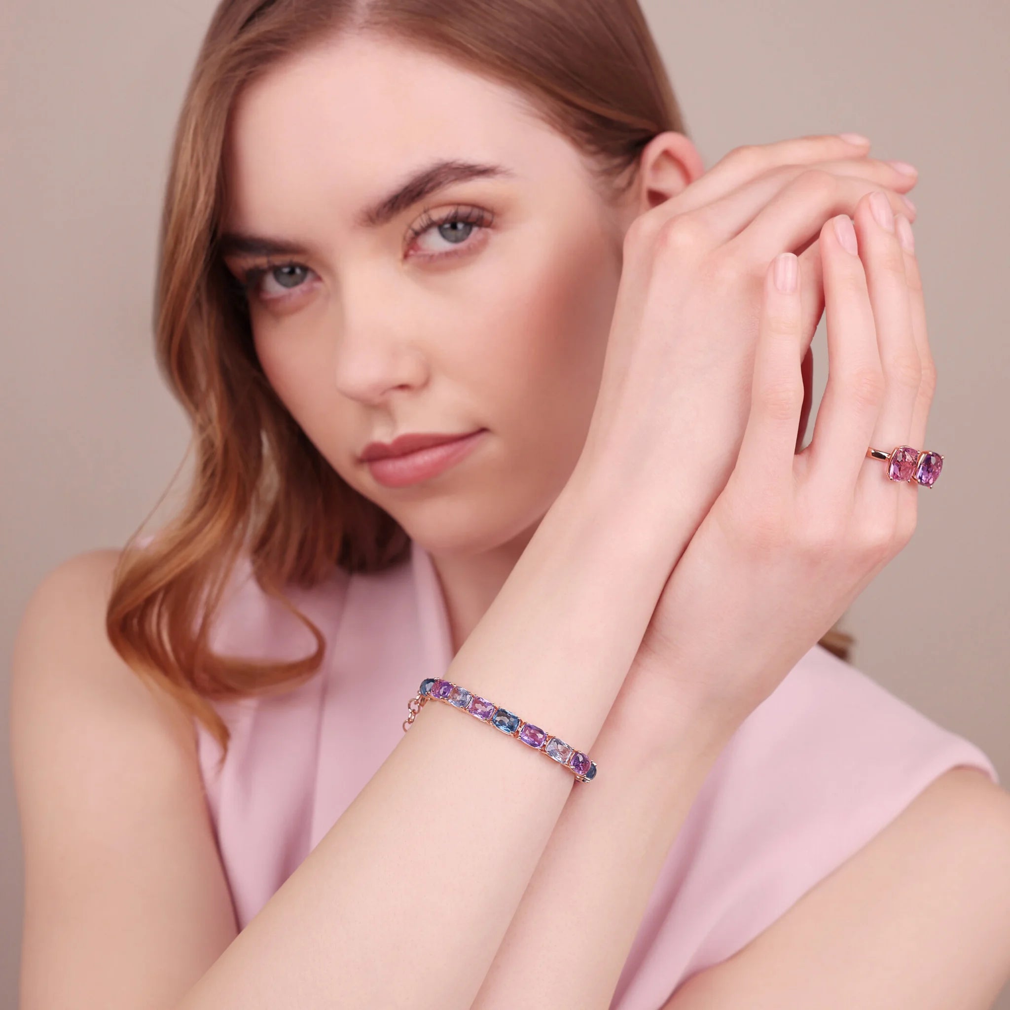 Bracciale Essentiel Tennis con Prisma Gem Taglio Mosaico