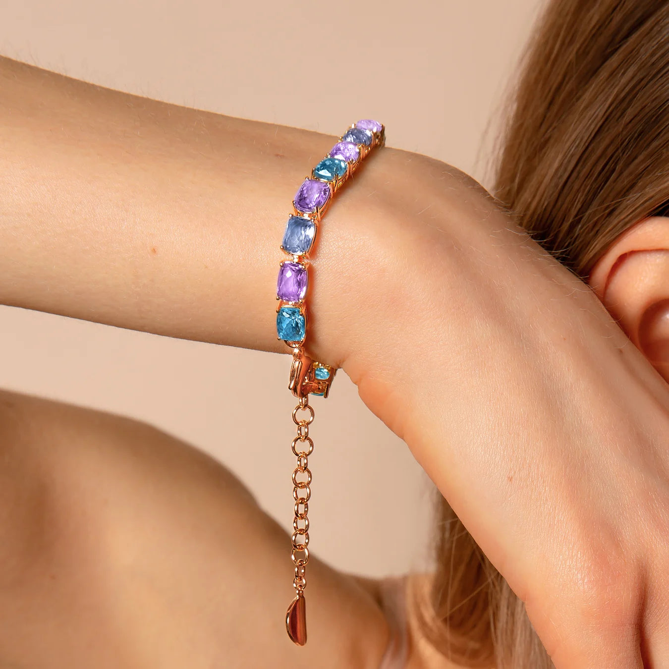 Bracciale Essentiel Tennis con Prisma Gem Taglio Mosaico