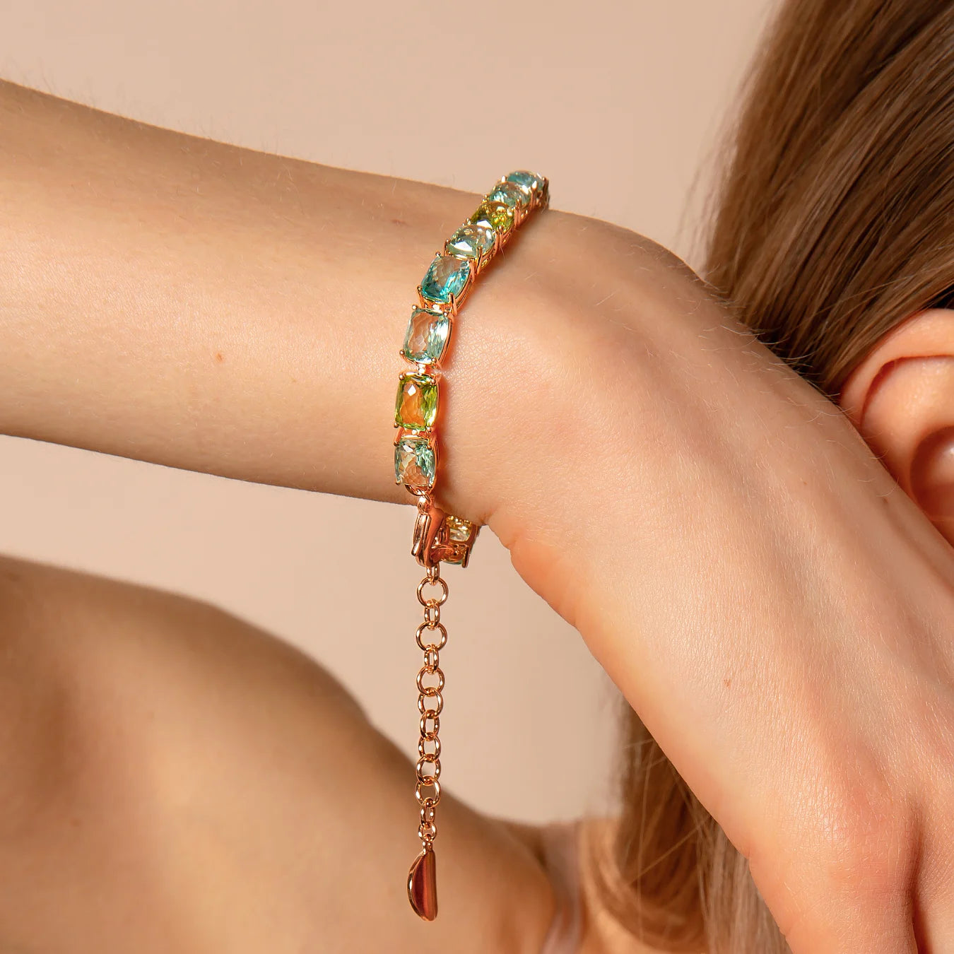 Bracciale Essentiel Tennis con Prisma Gem Taglio Mosaico