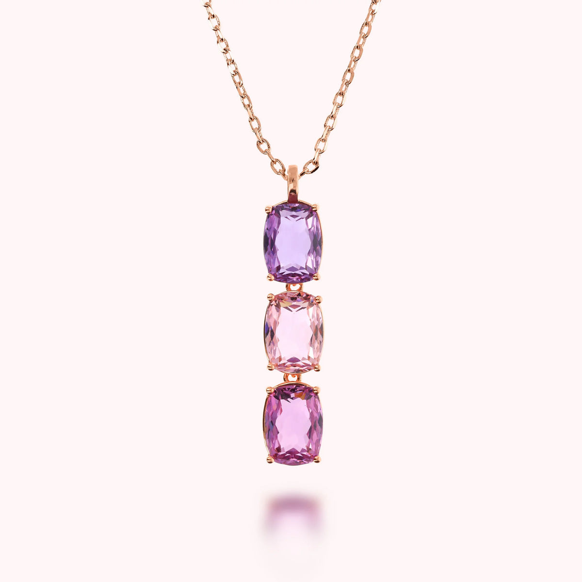 Trilogy Necklace with Prism Gem Cut Mosaic