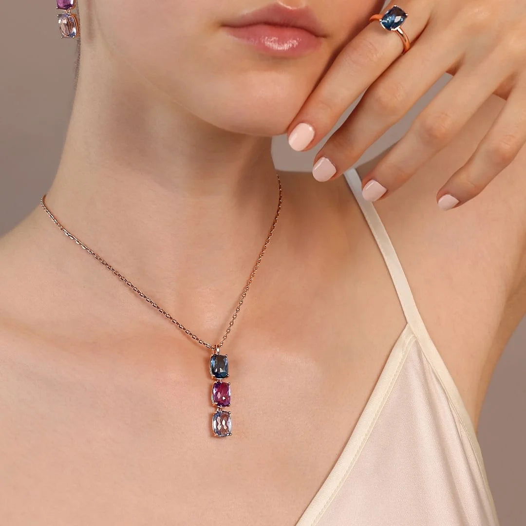 Collana Essentiel Trilogy con Prisma Gem Taglio Mosaico