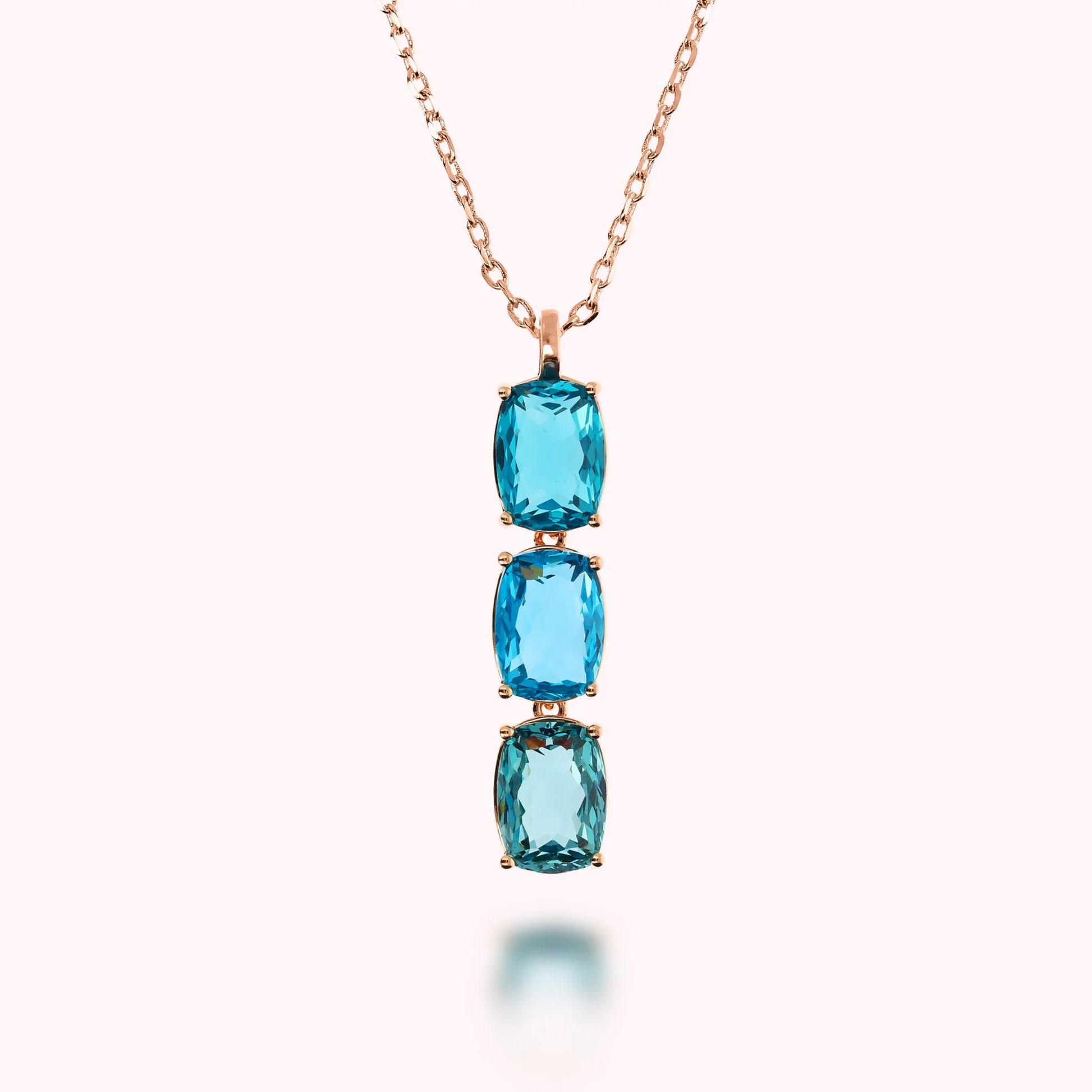 Trilogy Necklace with Prism Gem Cut Mosaic