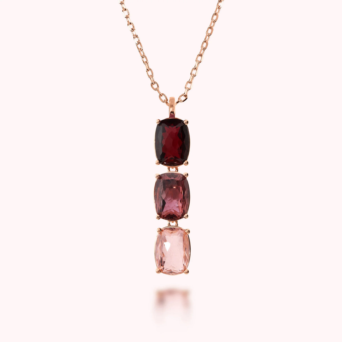 Trilogy Necklace with Prism Gem Cut Mosaic