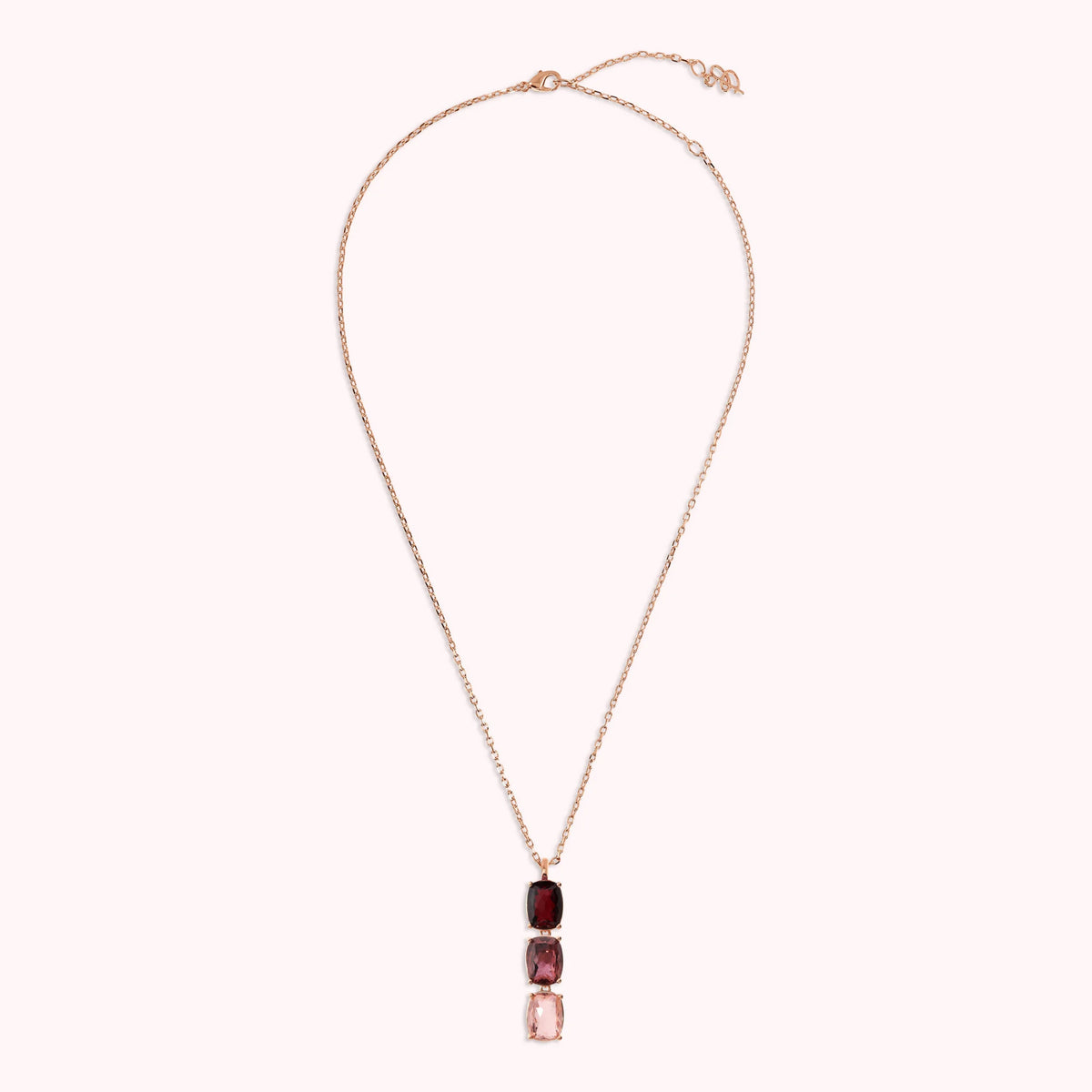 Trilogy Necklace with Prism Gem Cut Mosaic