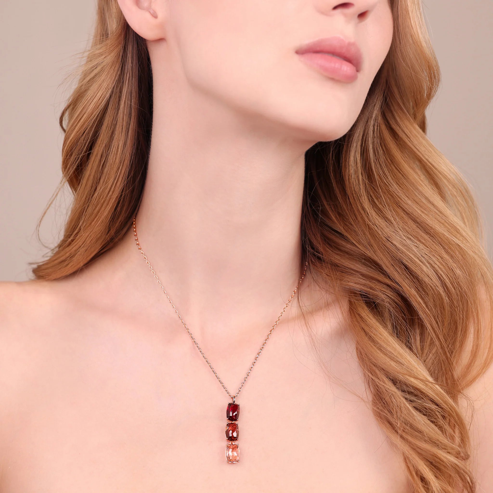 Collana Essentiel Trilogy con Prisma Gem Taglio Mosaico