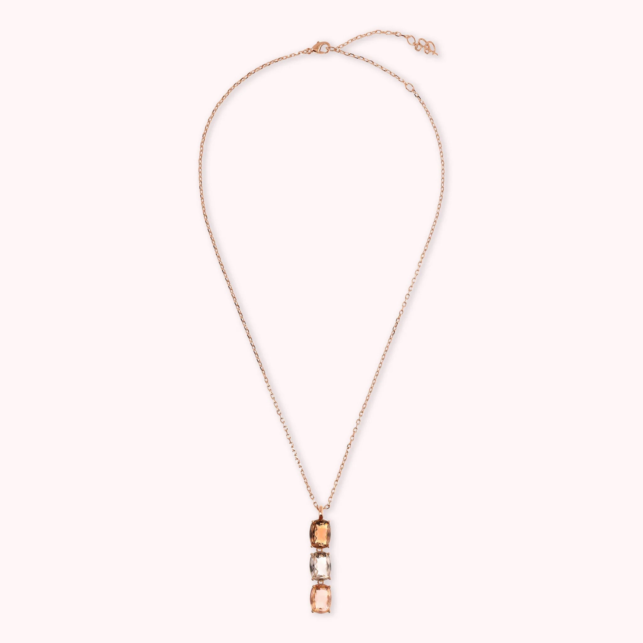 Collier trilogie avec mosaïque de pierres précieuses prismatiques