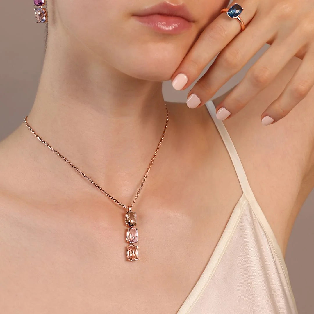 Collana Essentiel Trilogy con Prisma Gem Taglio Mosaico