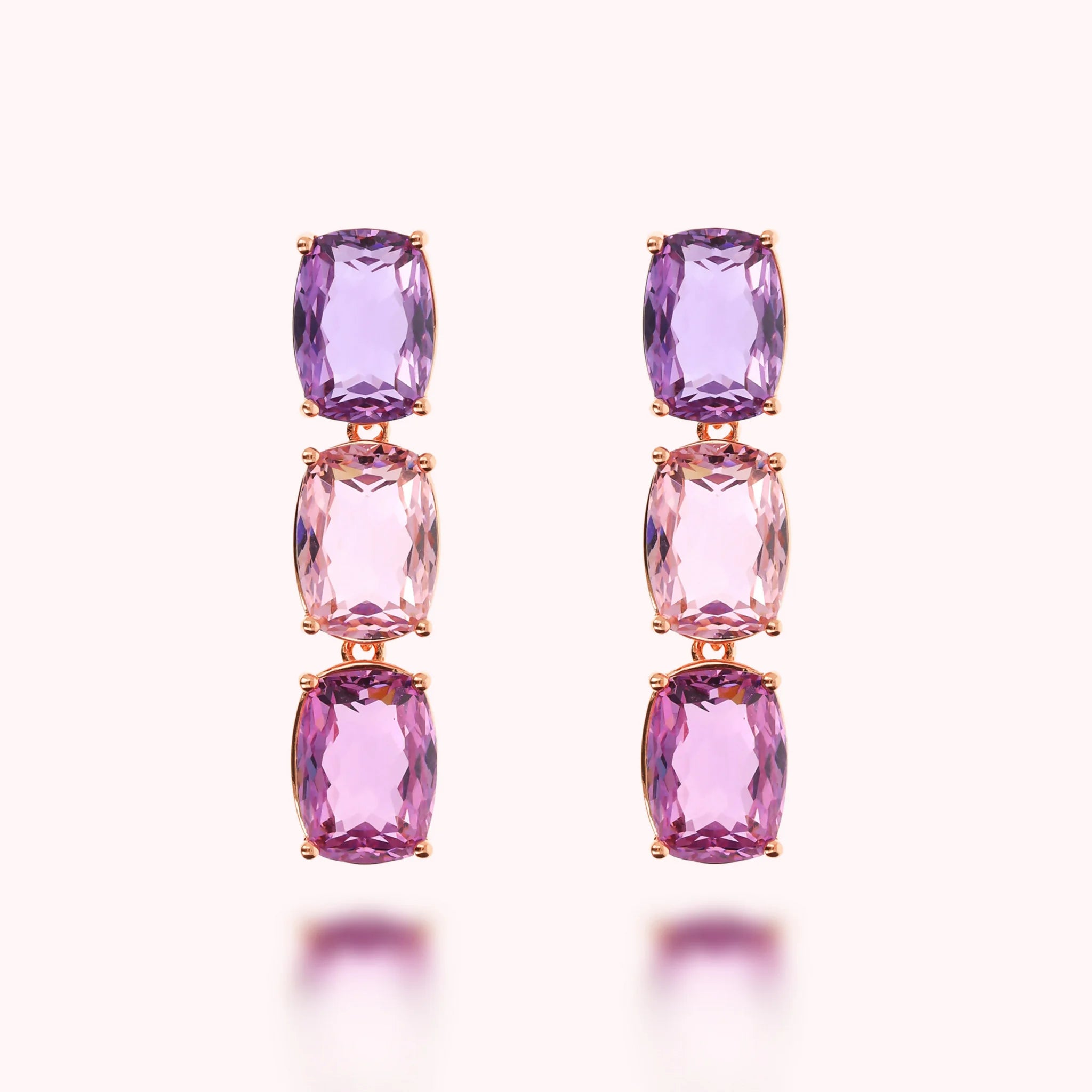Trilogy Pendant Earrings with Prism Gem Cut Mosaic