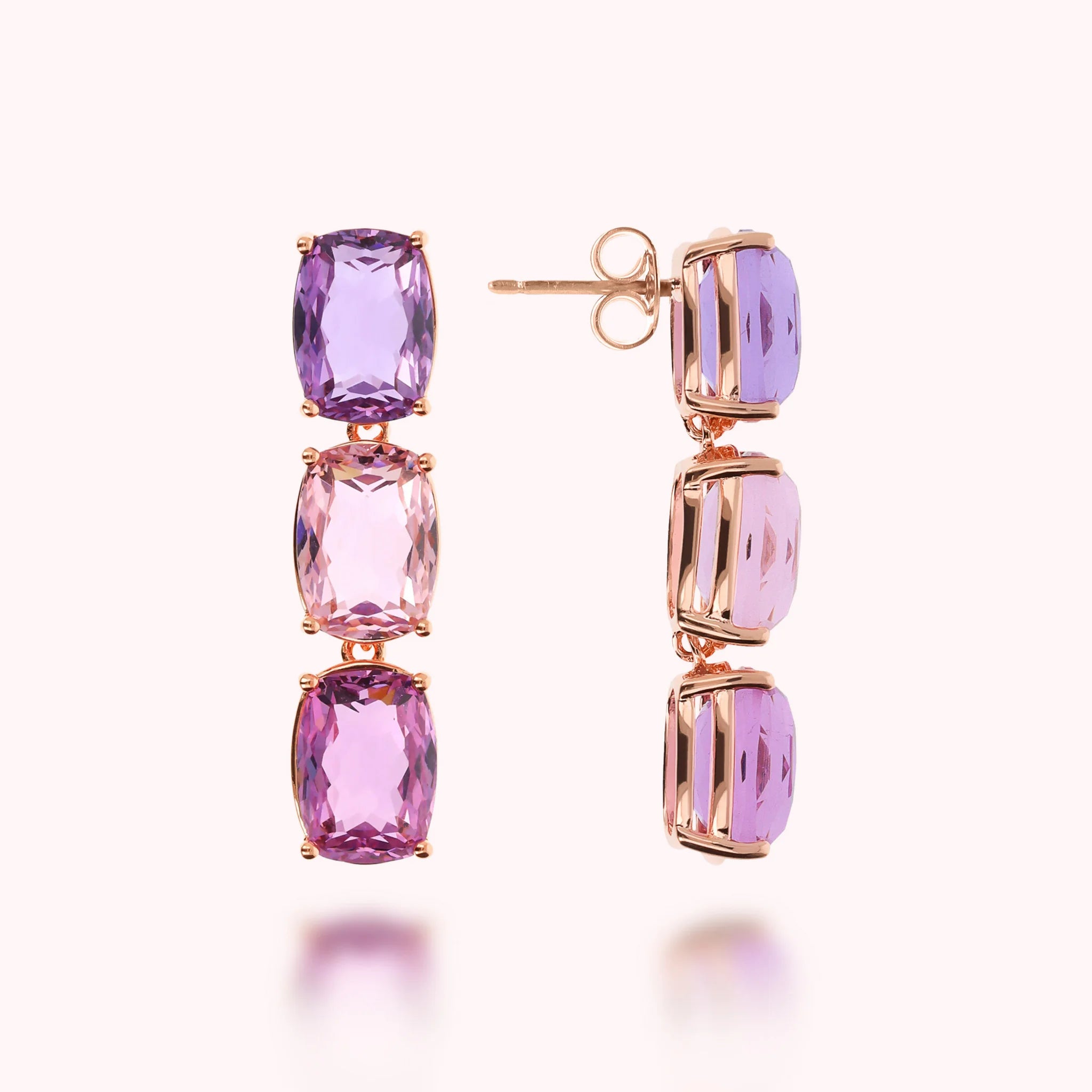 Trilogy Pendant Earrings with Prism Gem Cut Mosaic