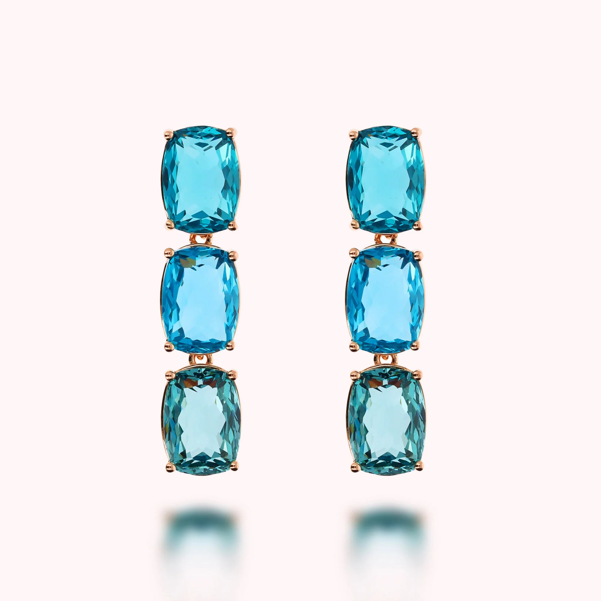 Trilogy Pendant Earrings with Prism Gem Cut Mosaic