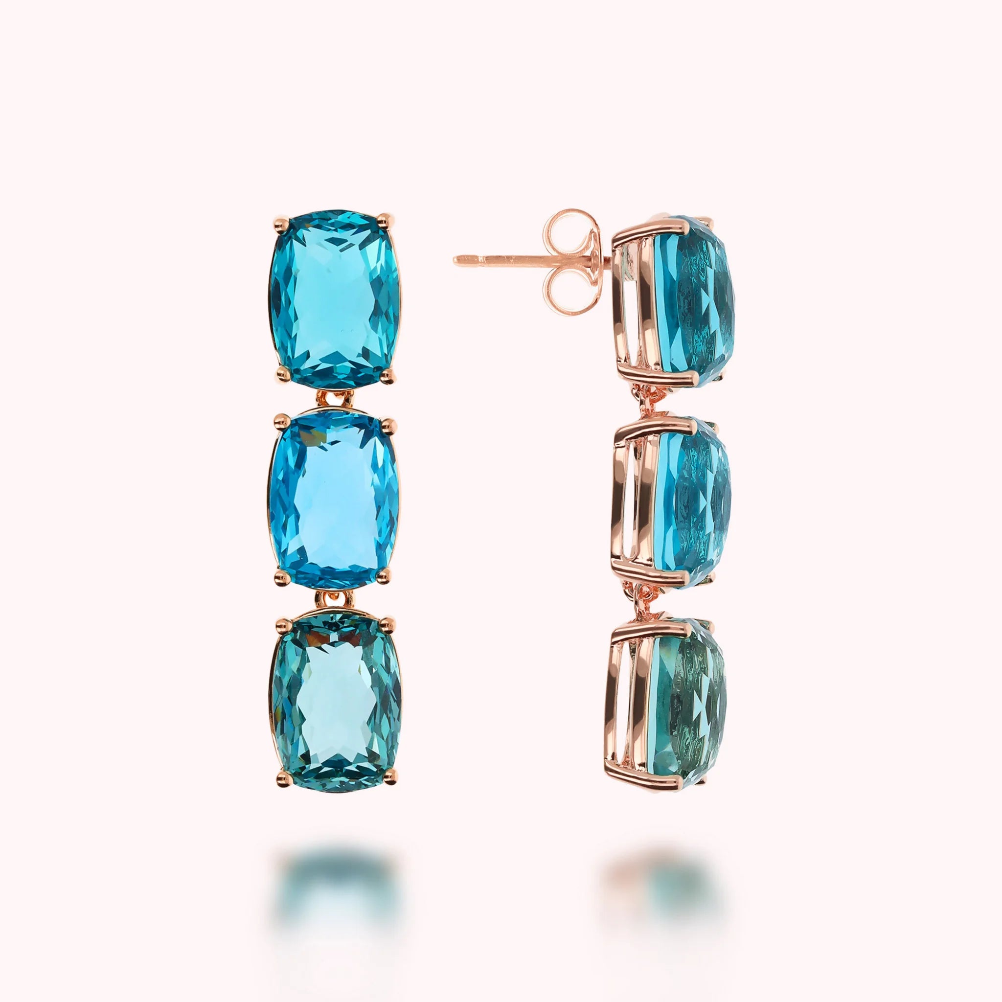 Trilogy Pendant Earrings with Prism Gem Cut Mosaic