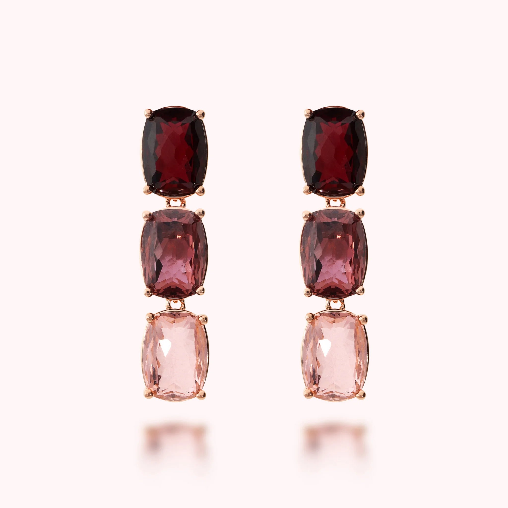Trilogy Pendant Earrings with Prism Gem Cut Mosaic