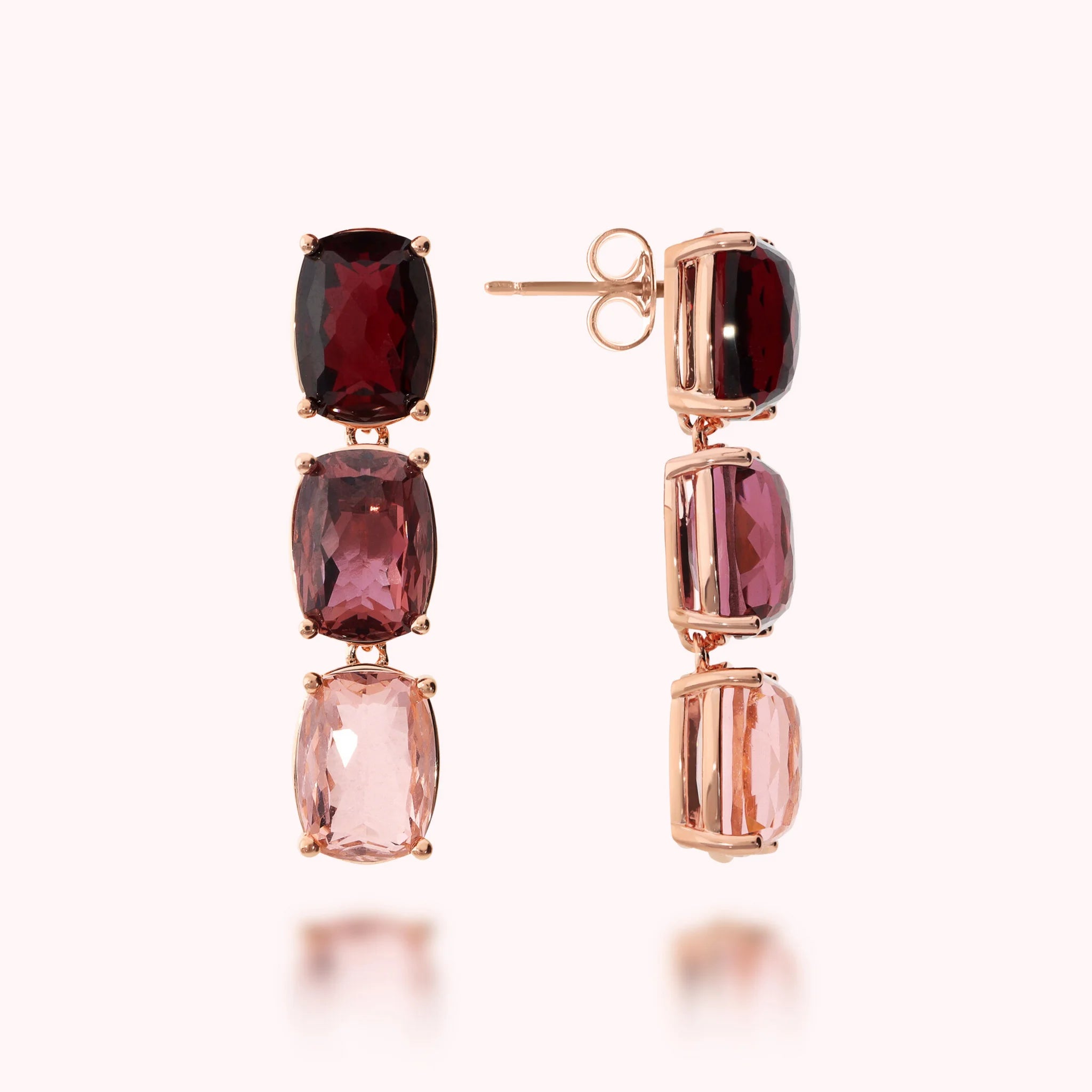 Trilogy Pendant Earrings with Prism Gem Cut Mosaic