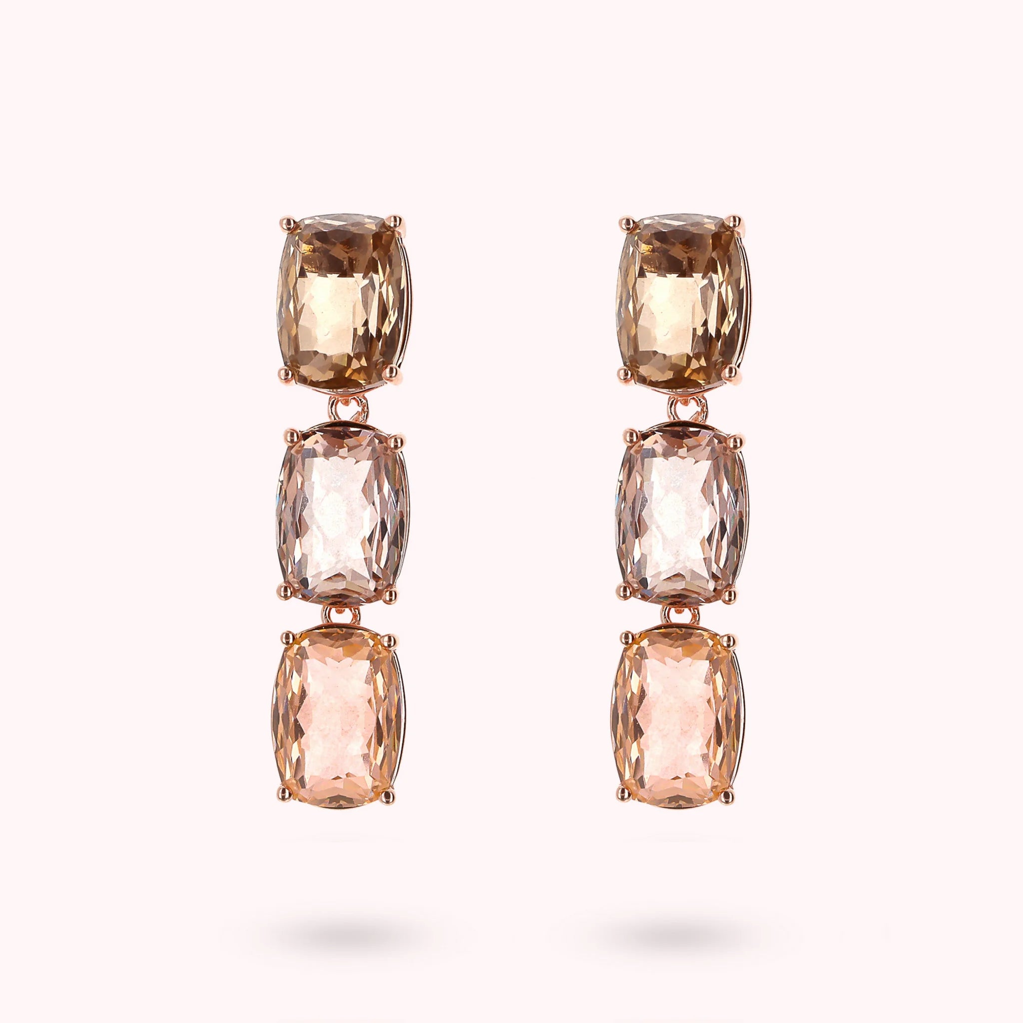 Trilogy Pendant Earrings with Prism Gem Cut Mosaic