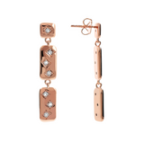 Étoile Pendant Earrings with Rectangular Elements and Light Points in Cubic Zirconia