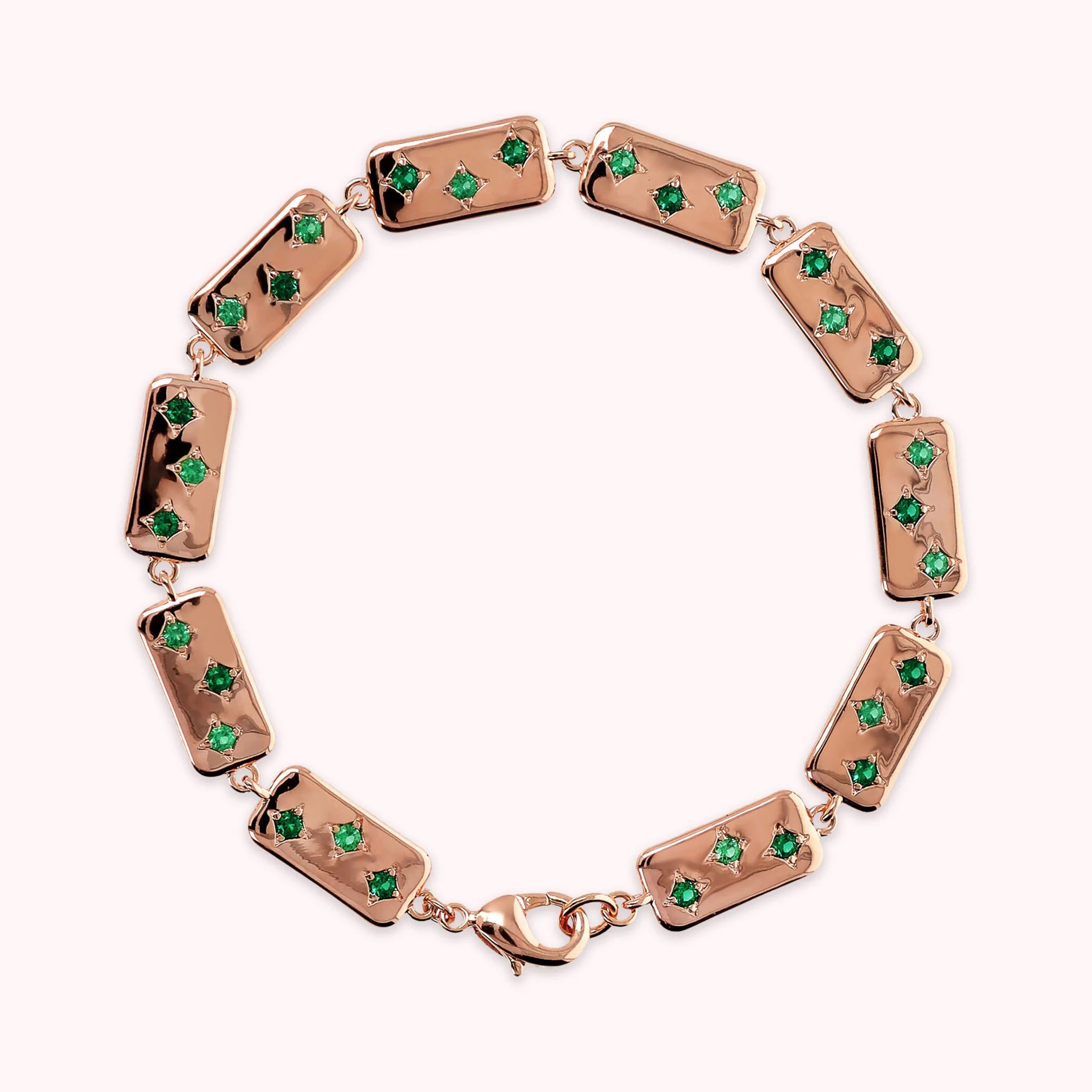 Étoile Bracelet with Rectangular Elements and Cubic Zirconia Accents