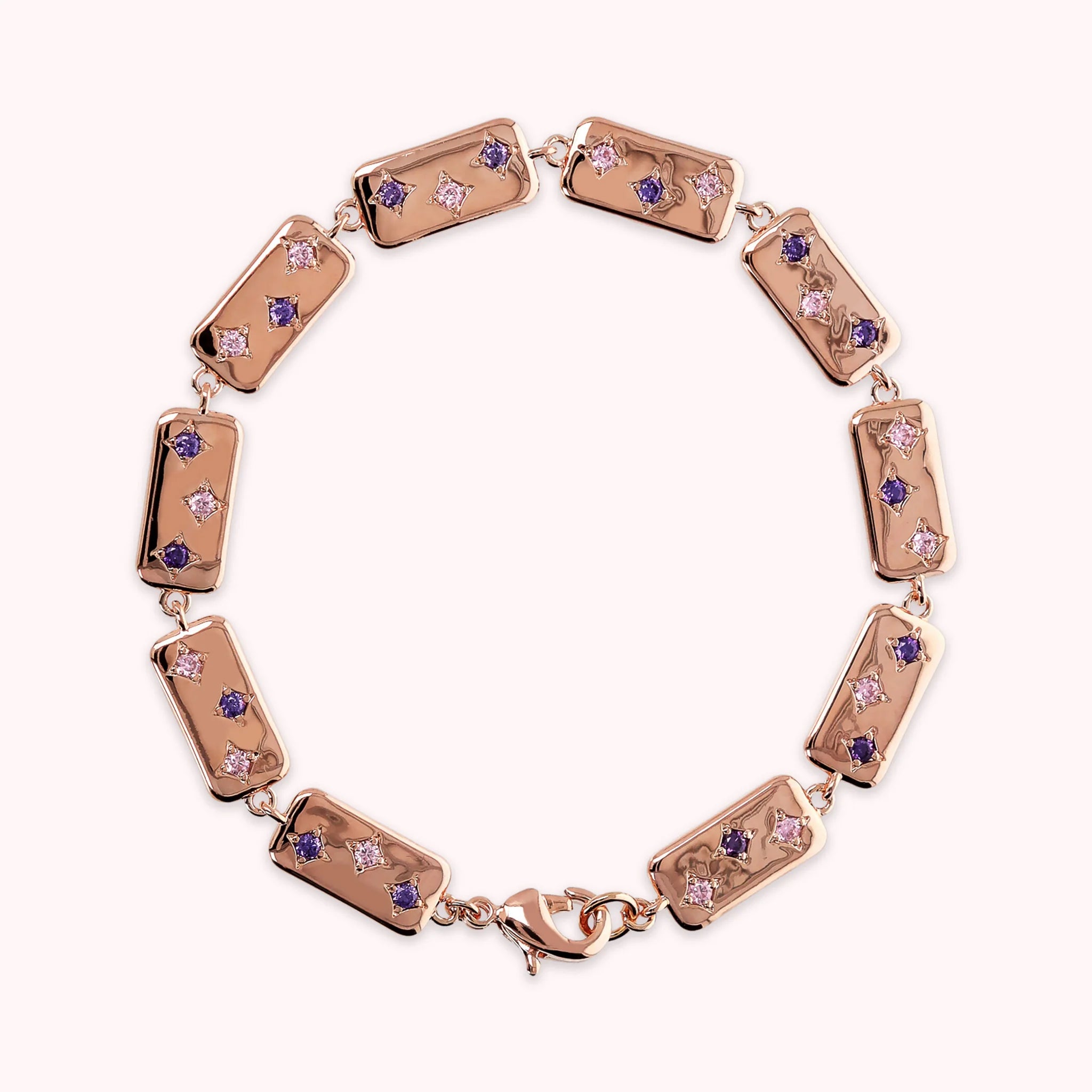 Étoile Bracelet with Rectangular Elements and Cubic Zirconia Accents