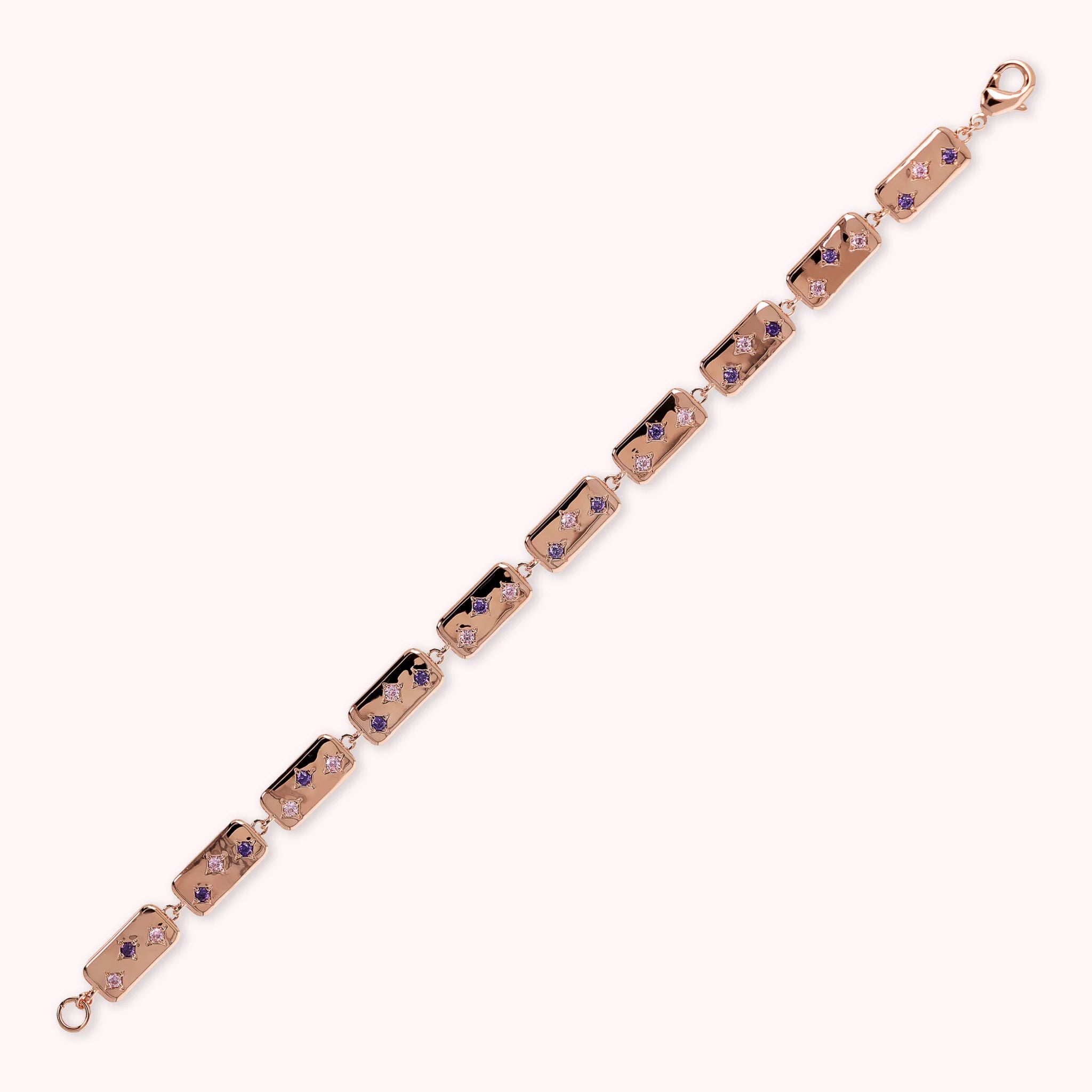 Étoile Bracelet with Rectangular Elements and Cubic Zirconia Accents