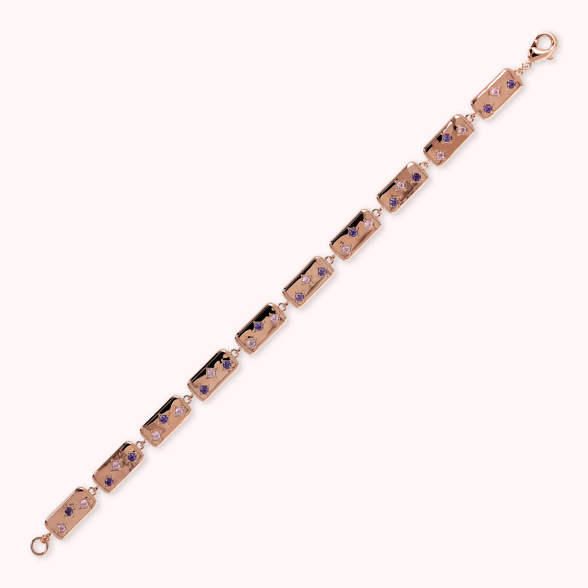 Étoile Bracelet with Rectangular Elements and Cubic Zirconia Accents