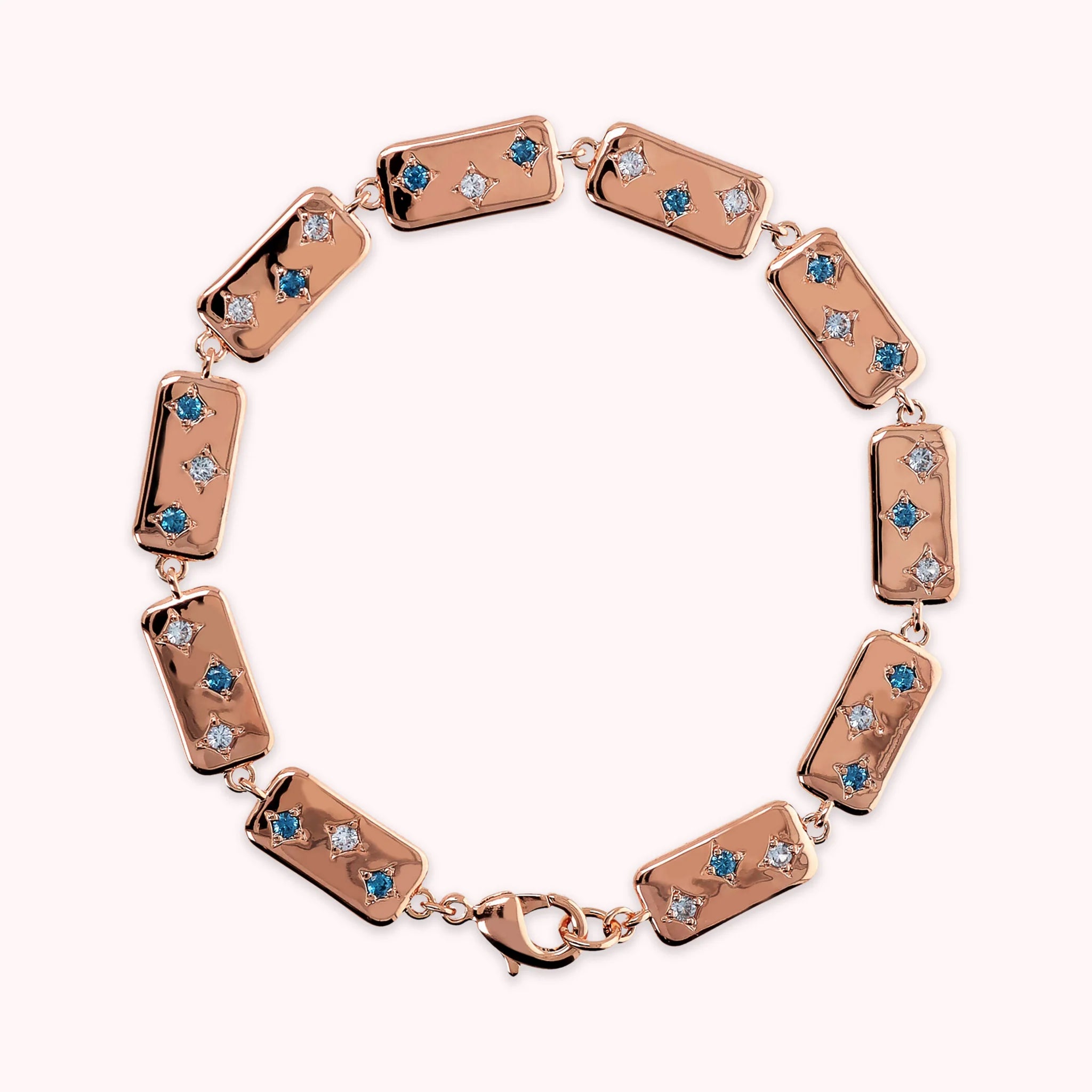 Étoile Bracelet with Rectangular Elements and Cubic Zirconia Accents