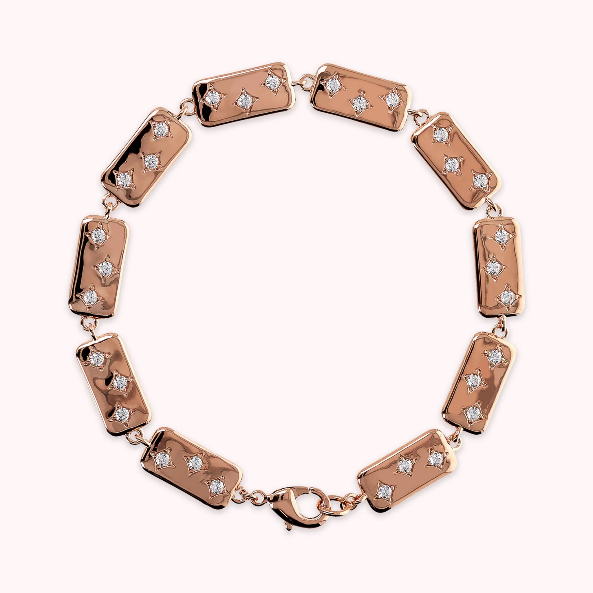Étoile Bracelet with Rectangular Elements and Cubic Zirconia Accents