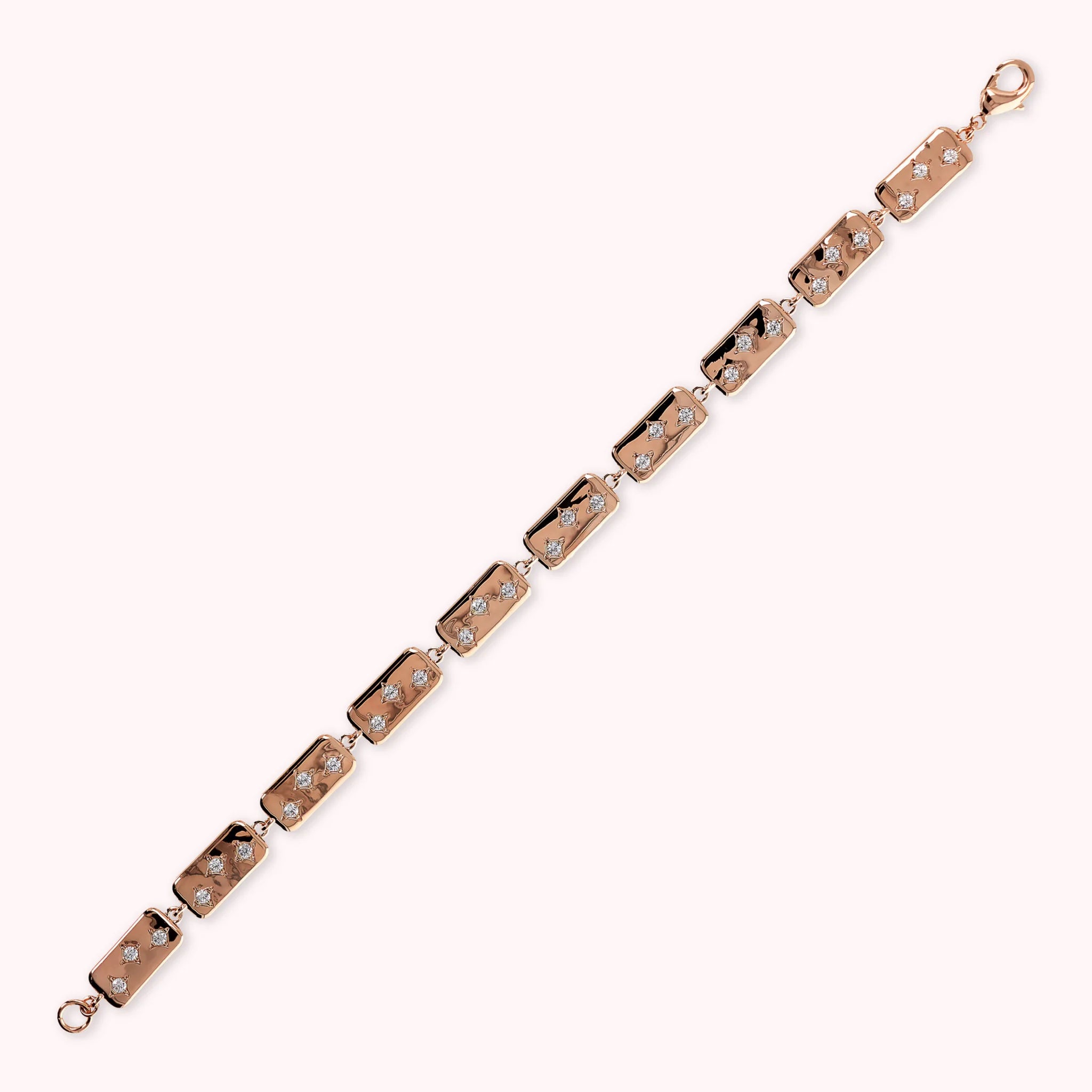 Étoile Bracelet with Rectangular Elements and Cubic Zirconia Accents