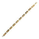 Goldenes Étoile-Armband mit rechteckigen Elementen und Lichtpunkten aus Zirkonia