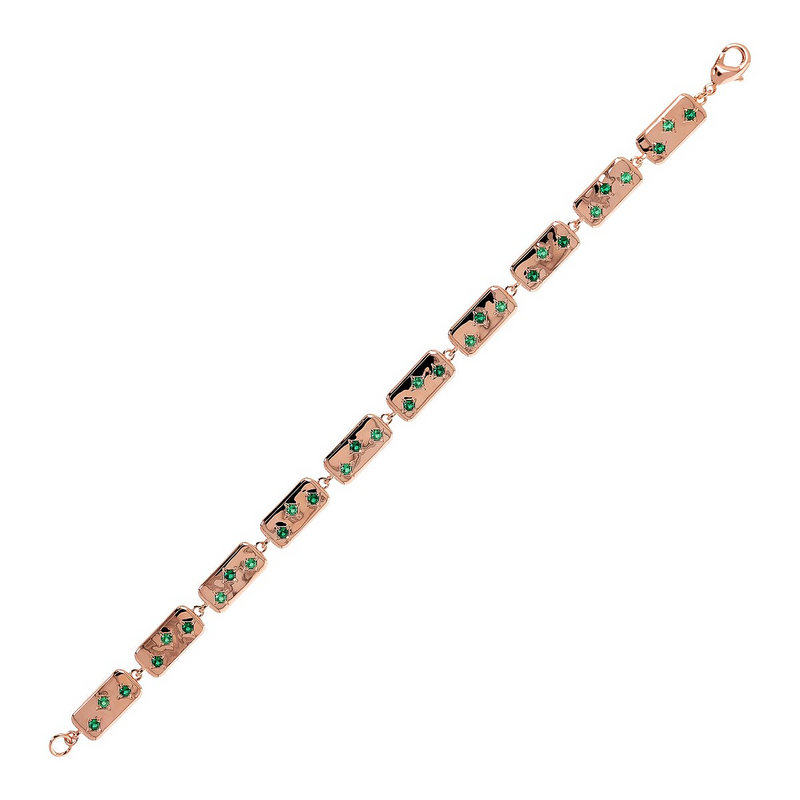 Étoile Bracelet with Rectangular Elements and Light Points in Cubic Zirconia