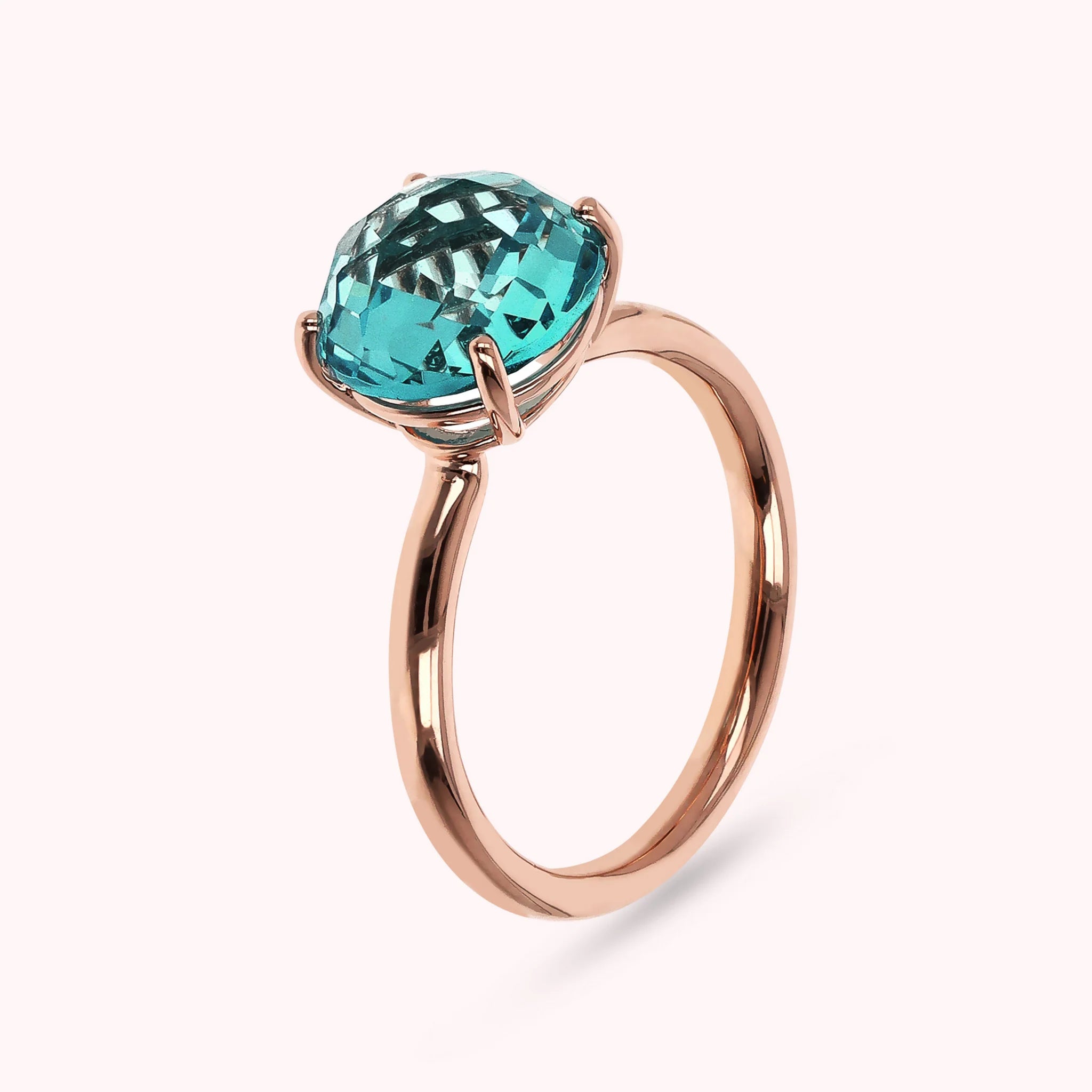 Anello Essentiel Cocktail con Prisma Gem Tonda Taglio Mosaico