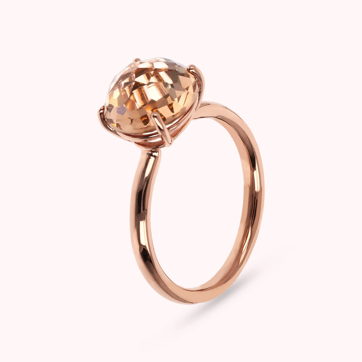 Cocktail Ring mit rundem Edelstein Prisma Mosaik Schliff