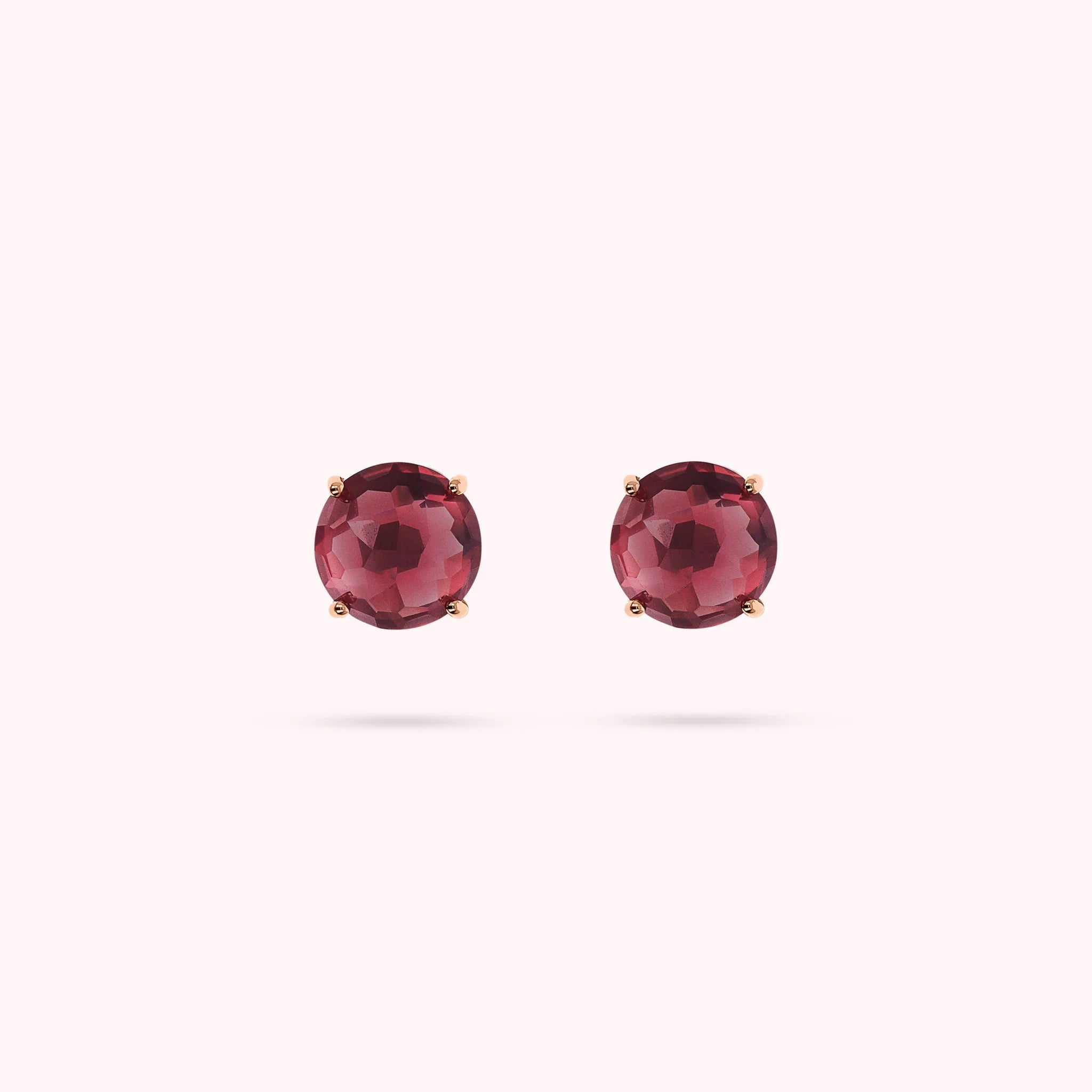 Button Earrings with Prism Gem Mosaic Cut