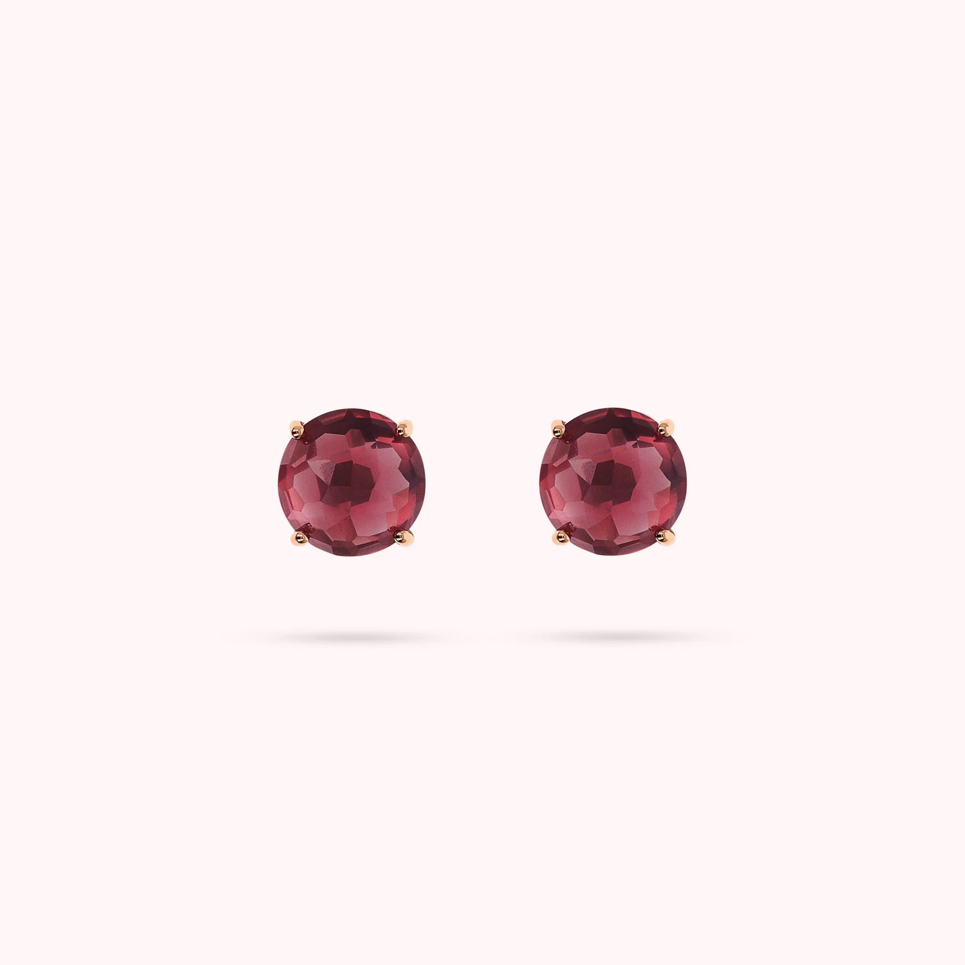 Boucles d'oreilles boutons avec mosaïque de pierres précieuses prismatiques