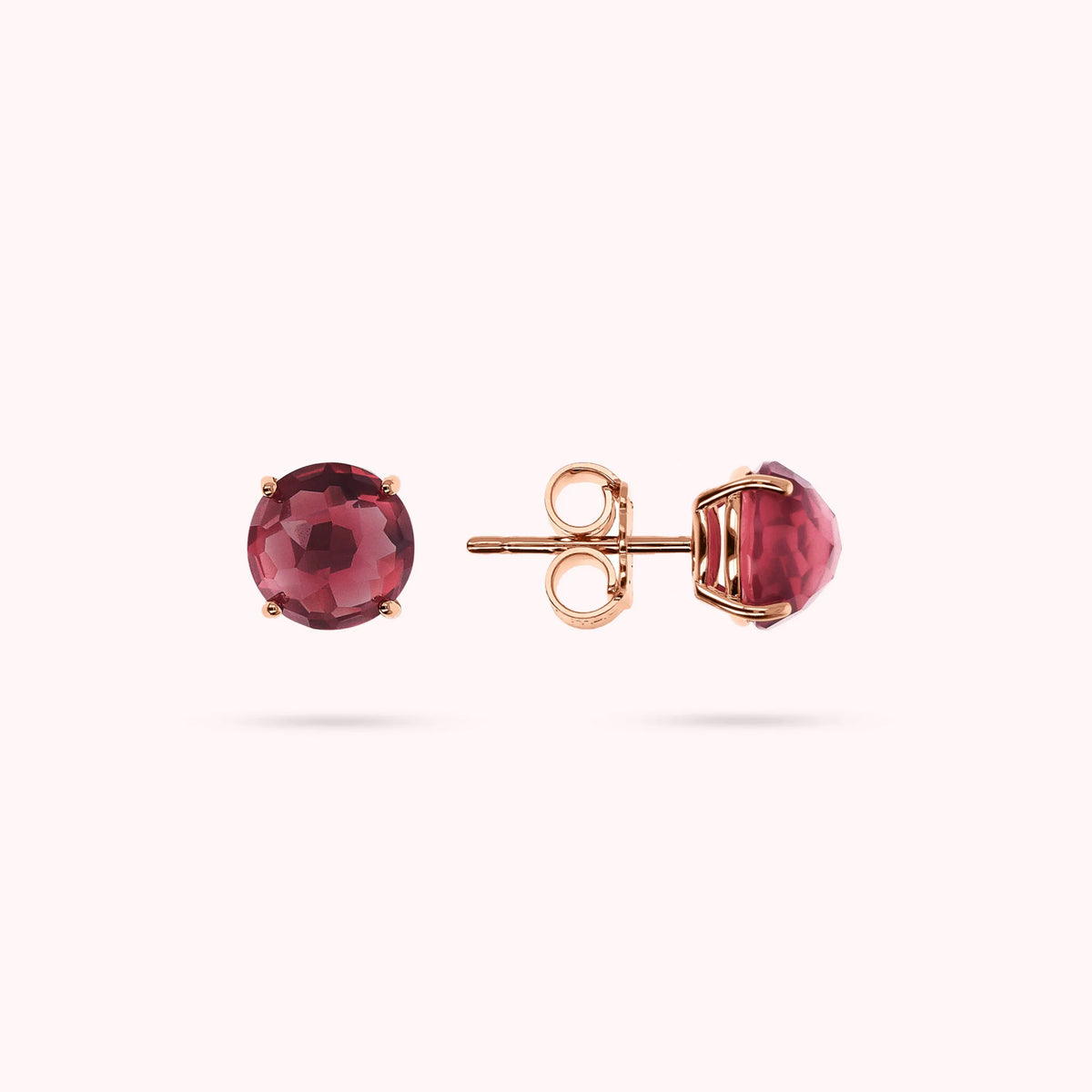 Button Earrings with Prism Gem Mosaic Cut