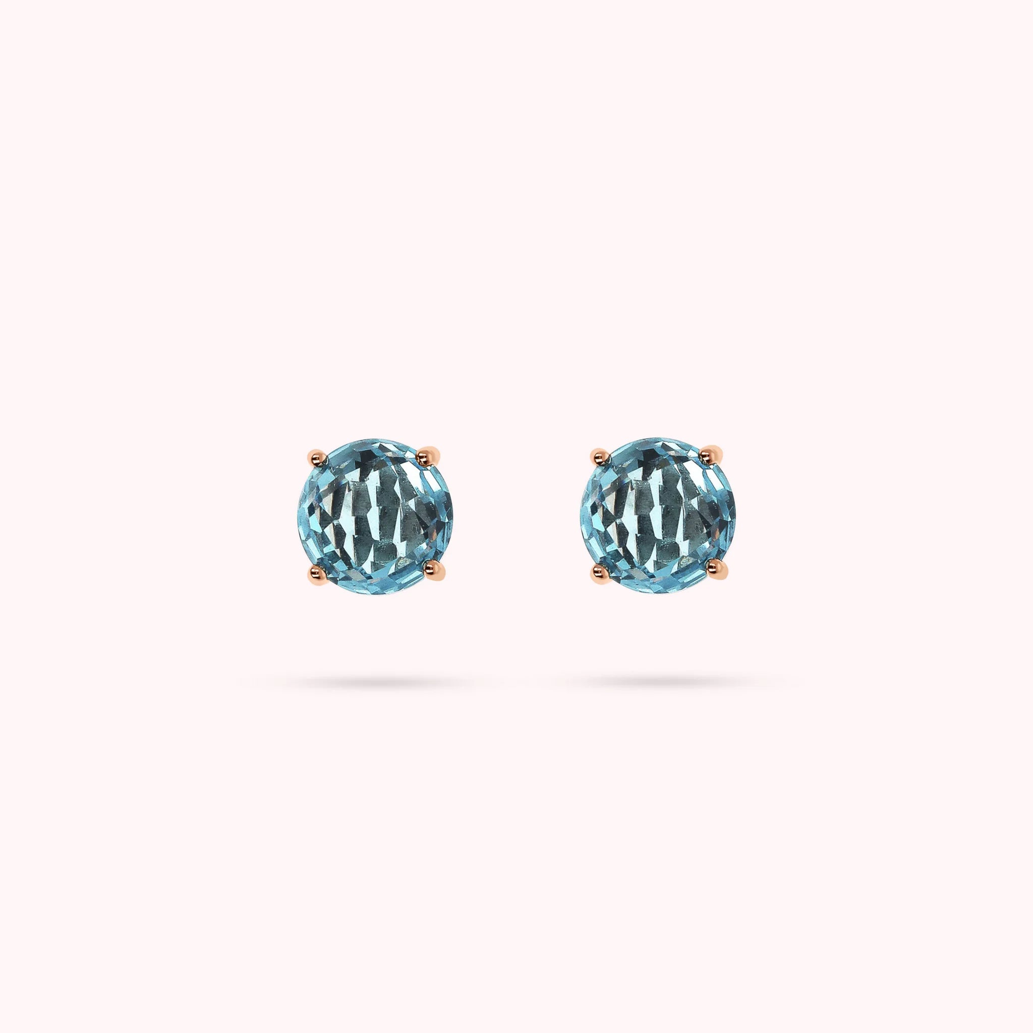 Boucles d'oreilles boutons avec mosaïque de pierres précieuses prismatiques