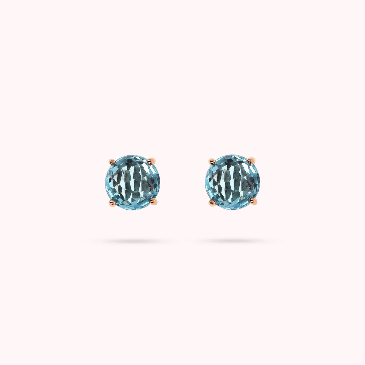 Button Earrings with Prism Gem Mosaic Cut