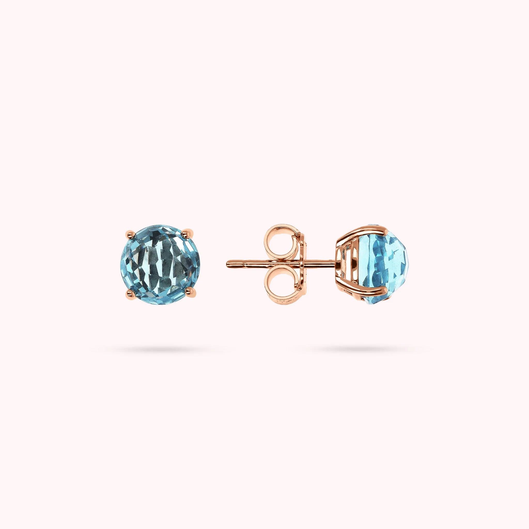 Boucles d'oreilles boutons avec mosaïque de pierres précieuses prismatiques