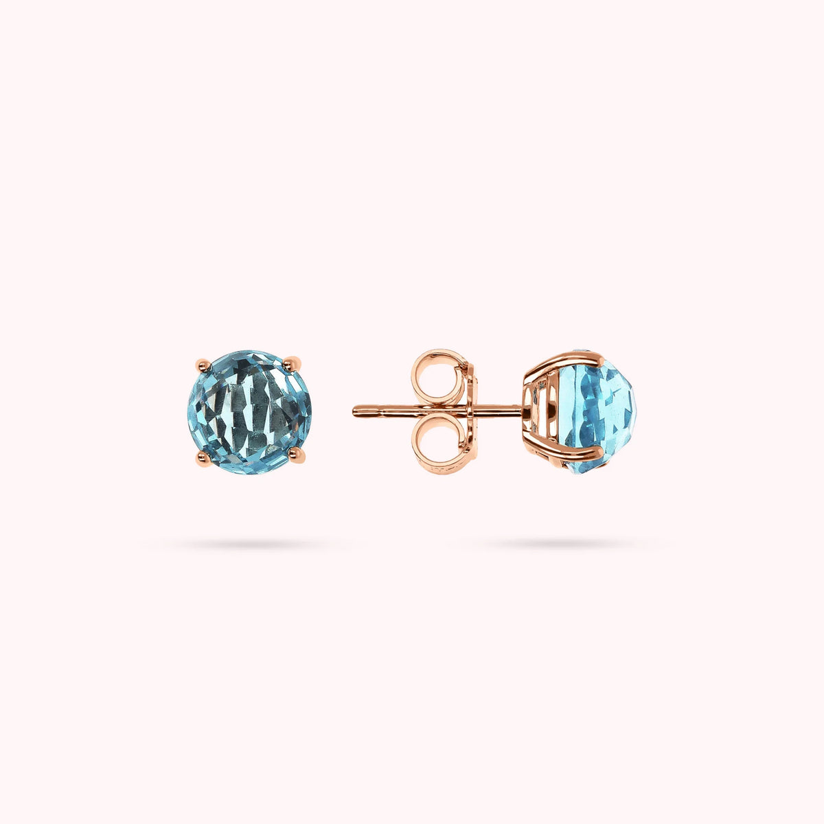 Button Earrings with Prism Gem Mosaic Cut
