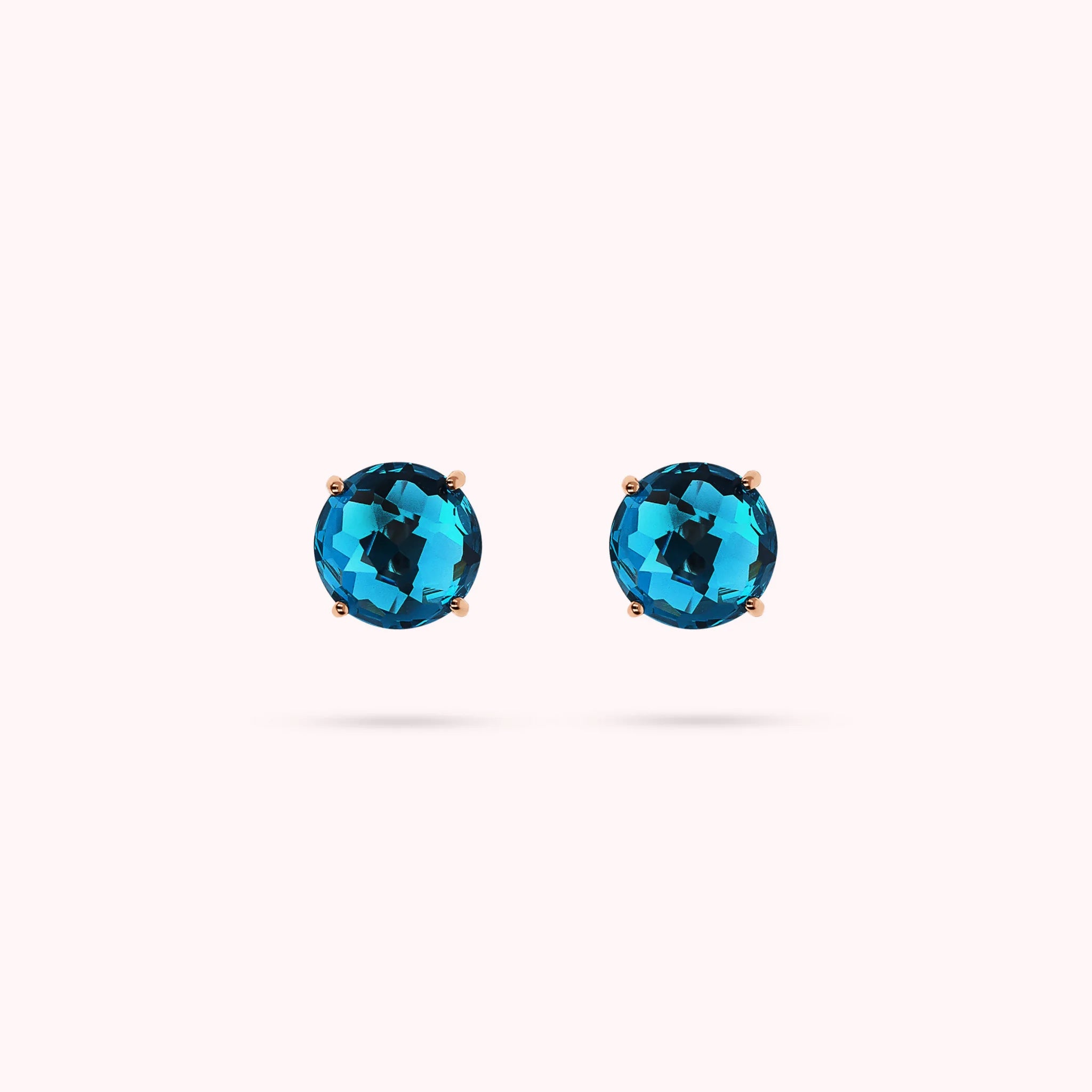 Button Earrings with Prism Gem Mosaic Cut